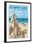 Coronado, California - Sandcastle-Lantern Press-Framed Art Print