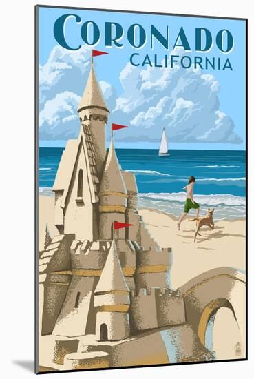 Coronado, California - Sandcastle-Lantern Press-Mounted Art Print