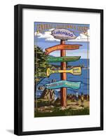 Coronado, California - Signpost-Lantern Press-Framed Art Print