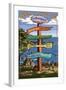 Coronado, California - Signpost-Lantern Press-Framed Art Print