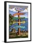 Coronado, California - Signpost-Lantern Press-Framed Art Print