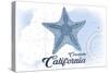 Coronado, California - Starfish - Blue - Coastal Icon-Lantern Press-Stretched Canvas