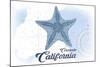 Coronado, California - Starfish - Blue - Coastal Icon-Lantern Press-Mounted Art Print