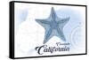 Coronado, California - Starfish - Blue - Coastal Icon-Lantern Press-Framed Stretched Canvas