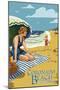 Coronado, California - Woman on Beach-Lantern Press-Mounted Art Print