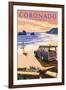 Coronado, California - Woody on the Beach-Lantern Press-Framed Art Print