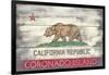 Coronado Island, California - Barnwood State Flag-Lantern Press-Framed Art Print