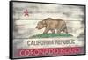 Coronado Island, California - Barnwood State Flag-Lantern Press-Framed Stretched Canvas