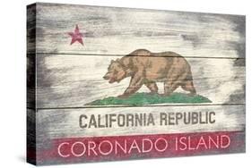 Coronado Island, California - Barnwood State Flag-Lantern Press-Stretched Canvas
