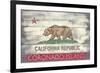 Coronado Island, California - Barnwood State Flag-Lantern Press-Framed Premium Giclee Print