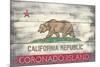 Coronado Island, California - Barnwood State Flag-Lantern Press-Mounted Premium Giclee Print