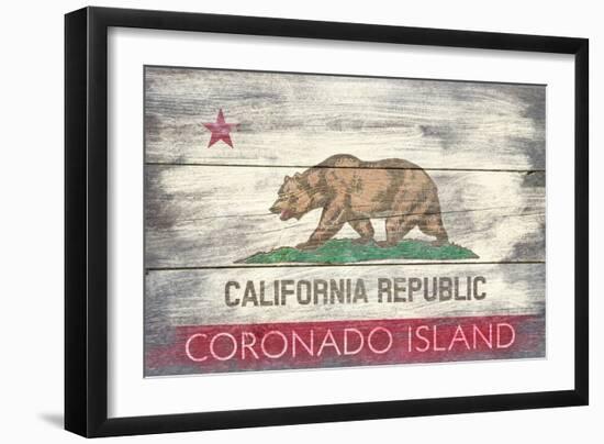 Coronado Island, California - Barnwood State Flag-Lantern Press-Framed Art Print