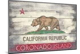 Coronado Island, California - Barnwood State Flag-Lantern Press-Mounted Art Print