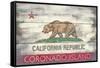 Coronado Island, California - Barnwood State Flag-Lantern Press-Framed Stretched Canvas