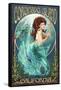 Coronado Island, California - Mermaid (Blue Tail)-Lantern Press-Framed Stretched Canvas