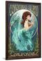 Coronado Island, California - Mermaid (Blue Tail)-Lantern Press-Framed Art Print