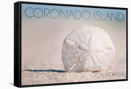 Coronado Island, California - Sand Dollar and Beach-Lantern Press-Framed Stretched Canvas