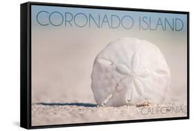 Coronado Island, California - Sand Dollar and Beach-Lantern Press-Framed Stretched Canvas