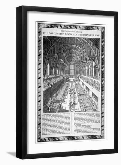 Coronation Dinner Held for George Iv, Westminster Hall, London, 1821-null-Framed Giclee Print