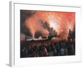 Coronation Fireworks in Moscow, 1856-Pharamond Blanchard-Framed Giclee Print