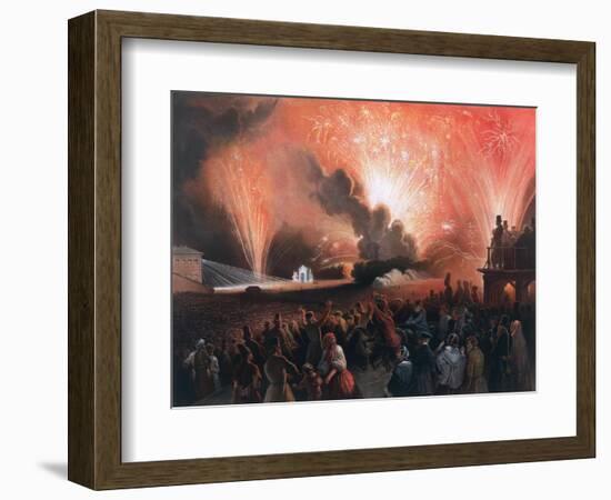 Coronation Fireworks in Moscow, 1856-Pharamond Blanchard-Framed Giclee Print