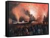 Coronation Fireworks in Moscow, 1856-Pharamond Blanchard-Framed Stretched Canvas