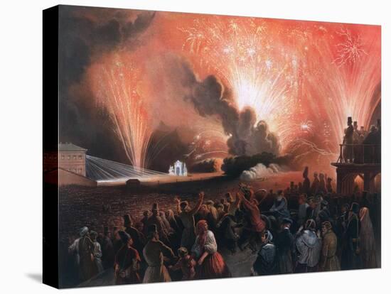 Coronation Fireworks in Moscow, 1856-Pharamond Blanchard-Stretched Canvas