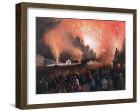 Coronation Fireworks in Moscow, 1856-Pharamond Blanchard-Framed Giclee Print