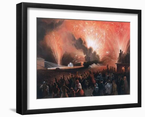 Coronation Fireworks in Moscow, 1856-Pharamond Blanchard-Framed Giclee Print
