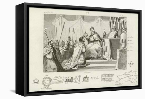 Coronation of Charlemagne as Holy Roman Emperor, Rome, 800-null-Framed Stretched Canvas