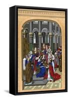 Coronation of Charles V, King of France, 14th Century-Franz Kellerhoven-Framed Stretched Canvas