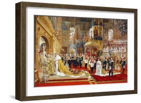 Coronation of Empreror Alexander III and Empress Maria Fyodorovna, 1883-1888-Georges Becker-Framed Giclee Print