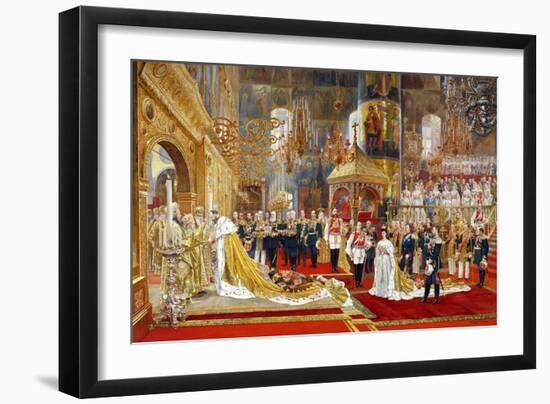 Coronation of Empreror Alexander III and Empress Maria Fyodorovna, 1883-1888-Georges Becker-Framed Giclee Print