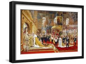 Coronation of Empreror Alexander III and Empress Maria Fyodorovna, 1883-1888-Georges Becker-Framed Giclee Print