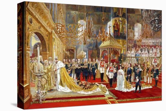 Coronation of Empreror Alexander III and Empress Maria Fyodorovna, 1883-1888-Georges Becker-Stretched Canvas