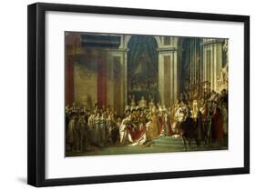 Coronation of Empress Josephine on Dec. 2, 1804-Jacques Louis David-Framed Art Print