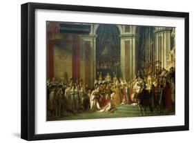 Coronation of Empress Josephine on Dec. 2, 1804-Jacques Louis David-Framed Art Print