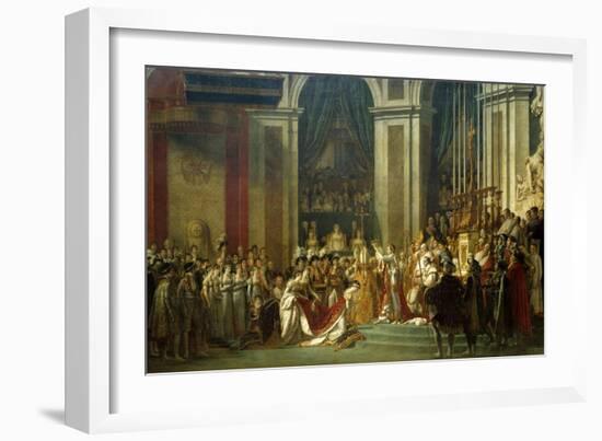 Coronation of Empress Josephine on Dec. 2, 1804-Jacques Louis David-Framed Art Print