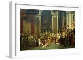 Coronation of Empress Josephine on Dec. 2, 1804-Jacques Louis David-Framed Art Print