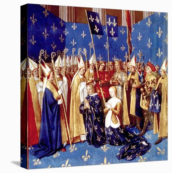 Coronation of French King Louis VIII and Queen Blanche of Castille in 1223-null-Stretched Canvas