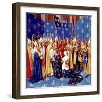 Coronation of French King Louis VIII and Queen Blanche of Castille in 1223-null-Framed Photo