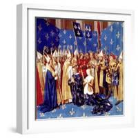 Coronation of French King Louis VIII and Queen Blanche of Castille in 1223-null-Framed Photo