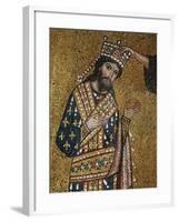 Coronation of King Roger Ii, Mosaic, Church of Martorana, Palermo, Sicily, Italy, 12th Century-null-Framed Giclee Print