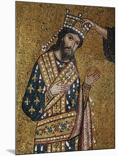 Coronation of King Roger Ii, Mosaic, Church of Martorana, Palermo, Sicily, Italy, 12th Century-null-Mounted Giclee Print