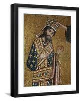 Coronation of King Roger Ii, Mosaic, Church of Martorana, Palermo, Sicily, Italy, 12th Century-null-Framed Giclee Print