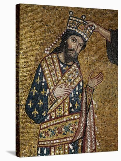 Coronation of King Roger Ii, Mosaic, Church of Martorana, Palermo, Sicily, Italy, 12th Century-null-Stretched Canvas