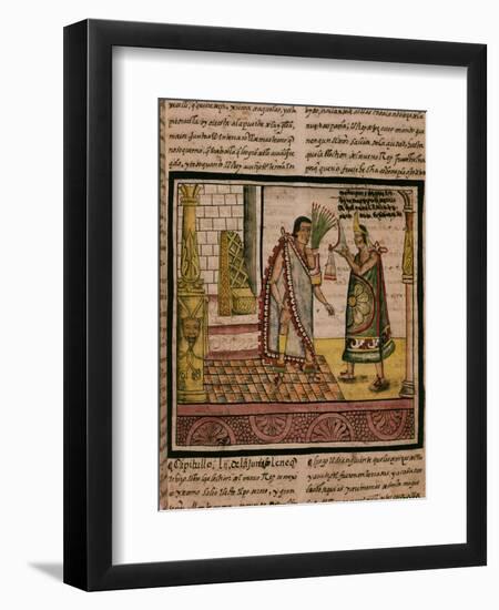 Coronation of Montezuma, 1466-1520 Last King of the Aztecs-null-Framed Premium Giclee Print