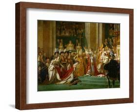 Coronation of Napoleon in Notre-Dame De Paris by Pope Pius VII, December 2, 1804-Jacques-Louis David-Framed Giclee Print