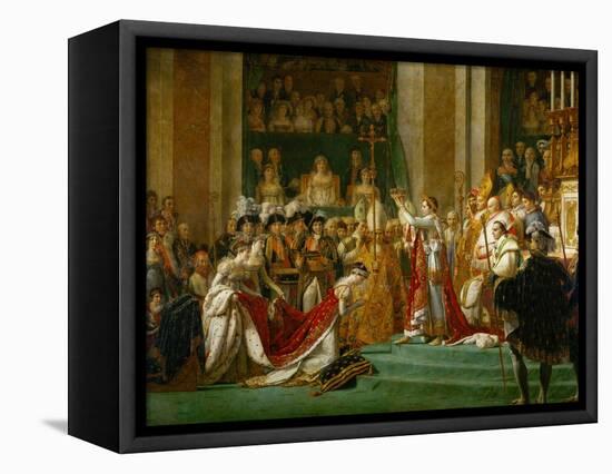 Coronation of Napoleon in Notre-Dame De Paris by Pope Pius VII, December 2, 1804-Jacques-Louis David-Framed Stretched Canvas