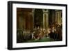 Coronation of Napoleon in Notre-Dame, Paris, by Pope Pius VII-Jacques-Louis David-Framed Giclee Print